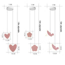 Pink and gray heart blossom butterfly led chandelier bedroom light