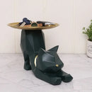 Pink and green geometric cat storage figurines entrance hallway tray