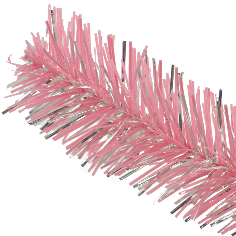 Pink & Silver Tinsel Garland