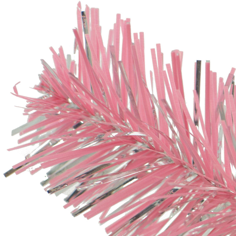 Pink & Silver Tinsel Garland