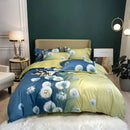 Pink and teal floral egyptian cotton bedding set bedroom duvet cover