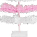 Pink & White Layered Tinsel Christmas Tree