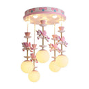 Pink and white unicorn led pendant ceiling light for children room