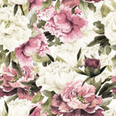 Pink and White Vintage Peonies Wallpaper Mural