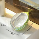 Pink and yellow bitter gourd ceramic soap dish bathroom drainage rack