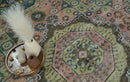 Pink, Beige and Olive Hand knotted Medallion Mamluk Design 8x10 wool Area Rug