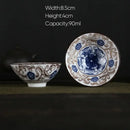 DecorBites™ Blue and White Porcelain Hand-Painted Tea Cups - Set of 1