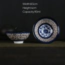 DecorBites™ Blue and White Porcelain Hand-Painted Tea Cups - Set of 1