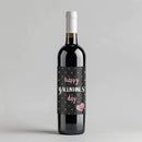 Pink Black Galentine Wine Label