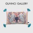 DecorBites™ Blue Lion Dog with Lemon Trees Lumbar Pillow Cover- GG Style Inspire