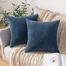 Pink & blue striped corduroy pillow cover living room decor