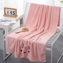 Pink bunny face towel cartoon soft hand decor for bathroom