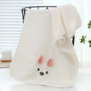 Pink bunny face towel cartoon soft hand decor for bathroom