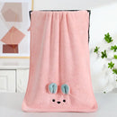 Pink bunny face towel cartoon soft hand decor for bathroom