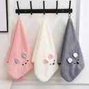 Pink bunny face towel cartoon soft hand decor for bathroom