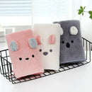 Pink bunny face towel cartoon soft hand decor for bathroom