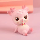 Pink cartoon deer resin figurines bedroom cake topper decor