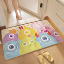 Pink cartoon print plush bathroom mat soft absorbent entrance rug