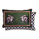 Pink cat print velvet throw pillow case with tassels living room