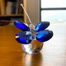 Pink & clear crystal butterfly figurine bedroom decor ornament