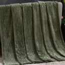 Pink cozy striped flannel fleece blanket bedroom throw