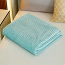 Pink cozy striped flannel fleece blanket bedroom throw