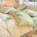 Pink & cream cotton cartoon printed bed set bedroom bear decor
