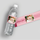 Pink Cross Baptism Water Bottle Labels