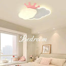 Pink crown cream clouds rainbow ceiling lamp bedroom decor