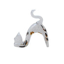 Pink crystal cat figurine living room wavy glass kitten statue