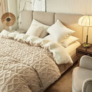 Pink diamond cashmere duvet cover bedroom plush blanket pink & white