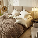 Pink diamond cashmere duvet cover bedroom plush blanket pink & white