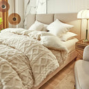 Pink diamond cashmere duvet cover bedroom plush blanket pink & white