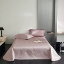 Pink diamond quilted cool lyocell fiber bedspread set bedroom