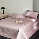 Pink diamond quilted cool lyocell fiber bedspread set bedroom