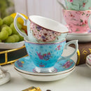 Pink floral bone china flower tea cup set dining room phnom penh trim