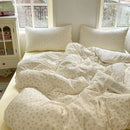 Pink floral double layer yarn bedspread set bedroom bedding