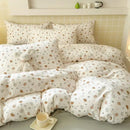 Pink floral double layer yarn bedspread set bedroom bedding