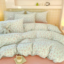 Pink floral double layer yarn bedspread set bedroom bedding