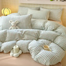 Pink floral double layer yarn bedspread set bedroom bedding