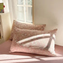 Pink floral double layer yarn bedspread set bedroom bedding