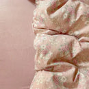 Pink floral double layer yarn bedspread set bedroom bedding