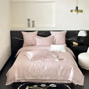Pink floral egyptian cotton bedding set bedroom decor 100s jacquard