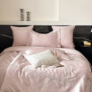 Pink floral egyptian cotton bedding set bedroom decor 100s jacquard