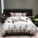 Pink floral eucalyptus lyocell flowers duvet set bedroom bedding