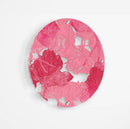 Pink Floral Pattern Printed Transparent Acrylic Circle