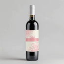 Pink Flowers Bridesmaid Wine Label