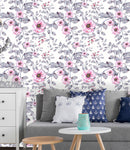 Pink Flowers with Gray Leaves Wallpaper