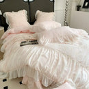 Pink french princess bedding set – bedroom lace ruffle decor