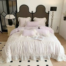 Pink french princess bedding set – bedroom lace ruffle decor